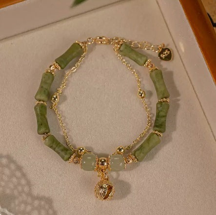 Hetian Jade Bamboo Bracelet · 竹节平安