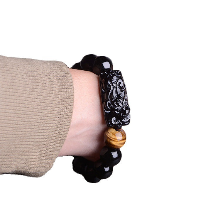 Obsidian Pi Xiu Bracelet · 招财貔貅