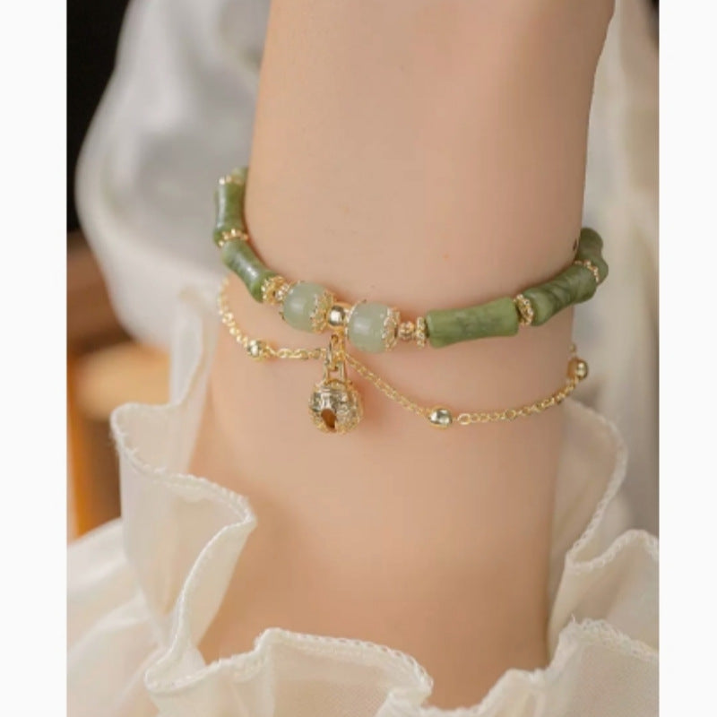 Hetian Jade Bamboo Bracelet · 竹节平安
