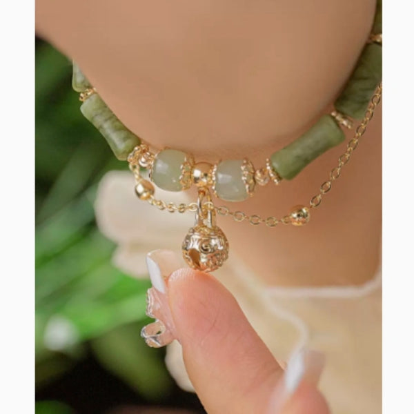 Hetian Jade Bamboo Bracelet · 竹节平安
