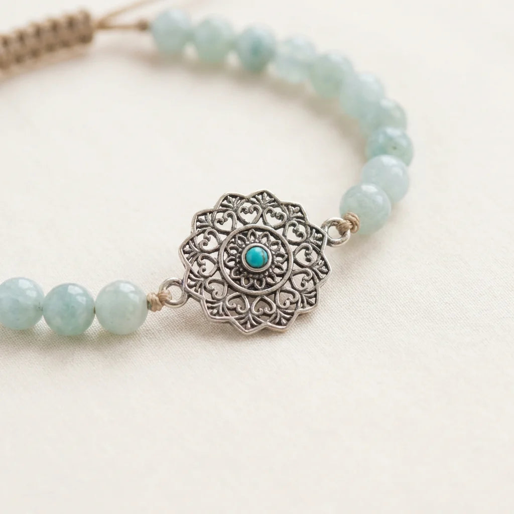 WILL LUCK Aquamarine Mandala Clarity Necklace | WILL LUCK 海蓝宝曼陀罗清透项链