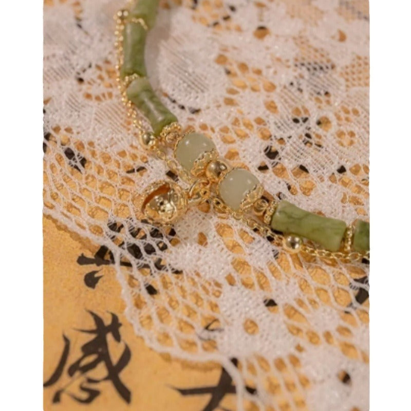 Hetian Jade Bamboo Bracelet · 竹节平安